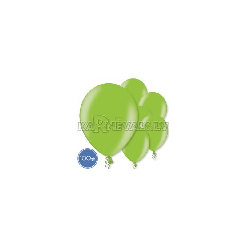 Metalliks, gaiši zala, 12"/30cm lateksa baloni 100.gab