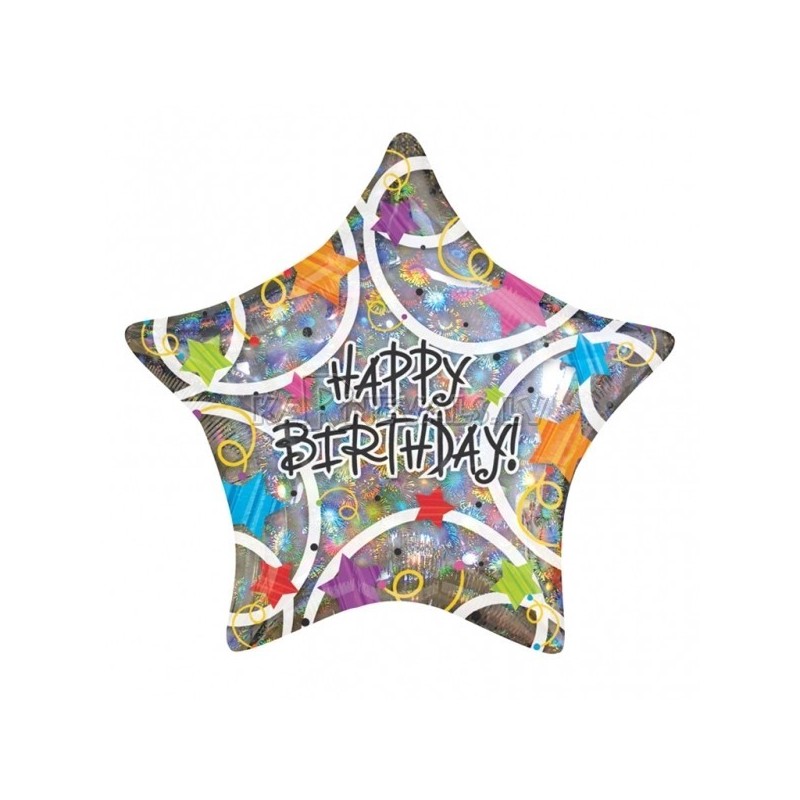 19"/48cm folija balons Zvaigznes Tēma: Dzimšanas diena