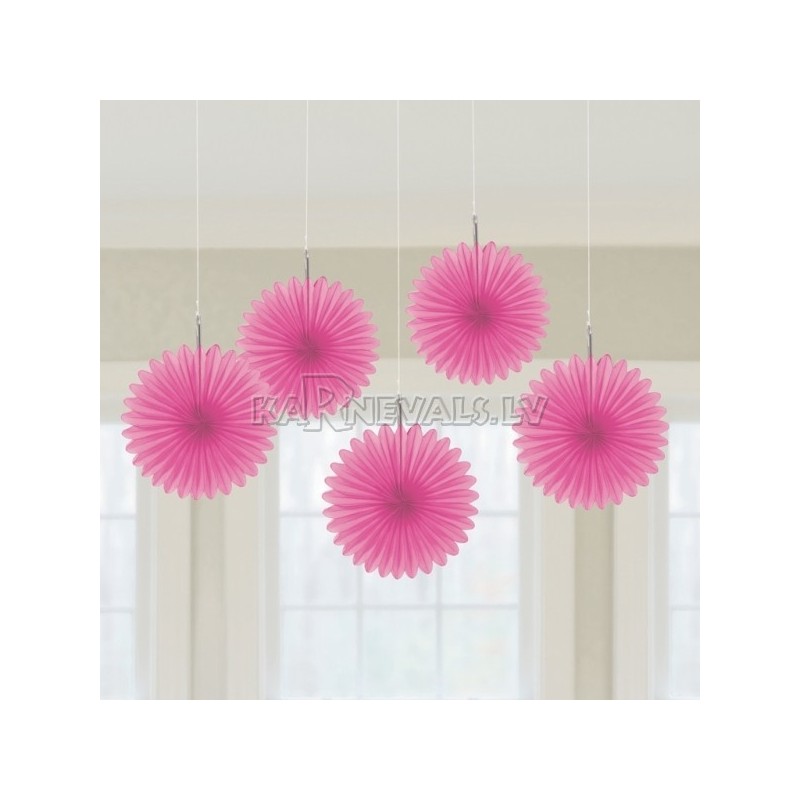 Бумажная декорация  цвет  красный 15,2см, в упаковке 5 шт.﻿