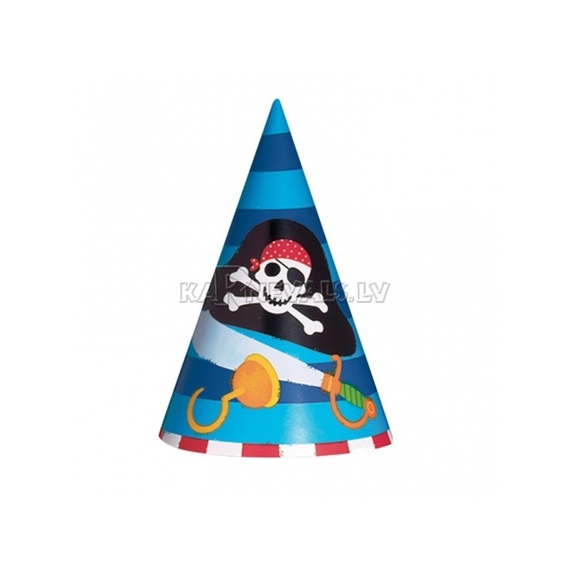 Шапочка  для детского праздника Тема: пираты 17.7см 8 шт