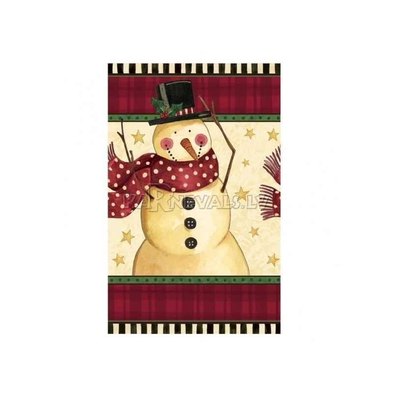 Скатерть   с рисунком пластик    Тема:  уютный снеговик  1.2м x 1.8м