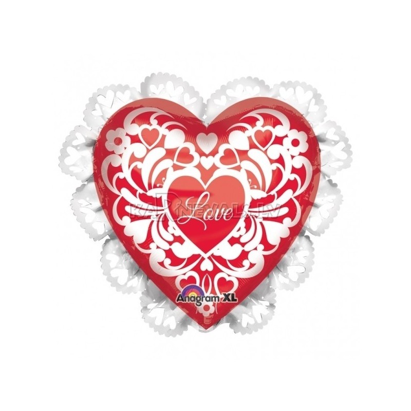 Воздушный шар  из фольги, 22"/55cm, I Love You!