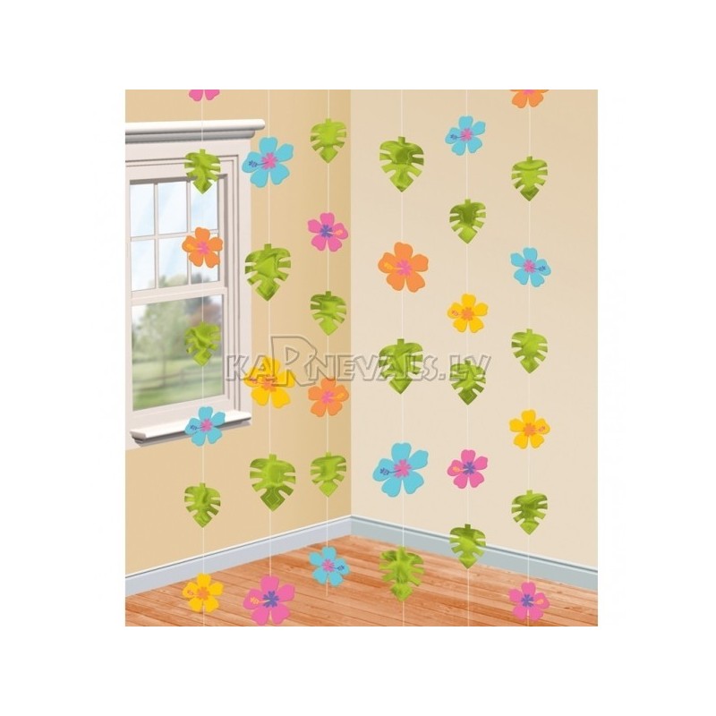 Подвесная  декорация - Хибискус. Комплект 6 шт. х  2.1м