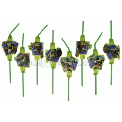 Трубочки для коктейля, Тема: Ninja, 24 см, 8 шт.