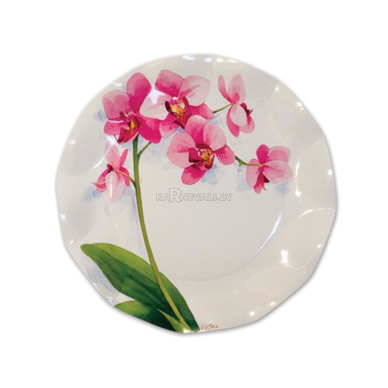Тарелки﻿ с рисунком Розовая орхидея﻿, 22см, 10 шт