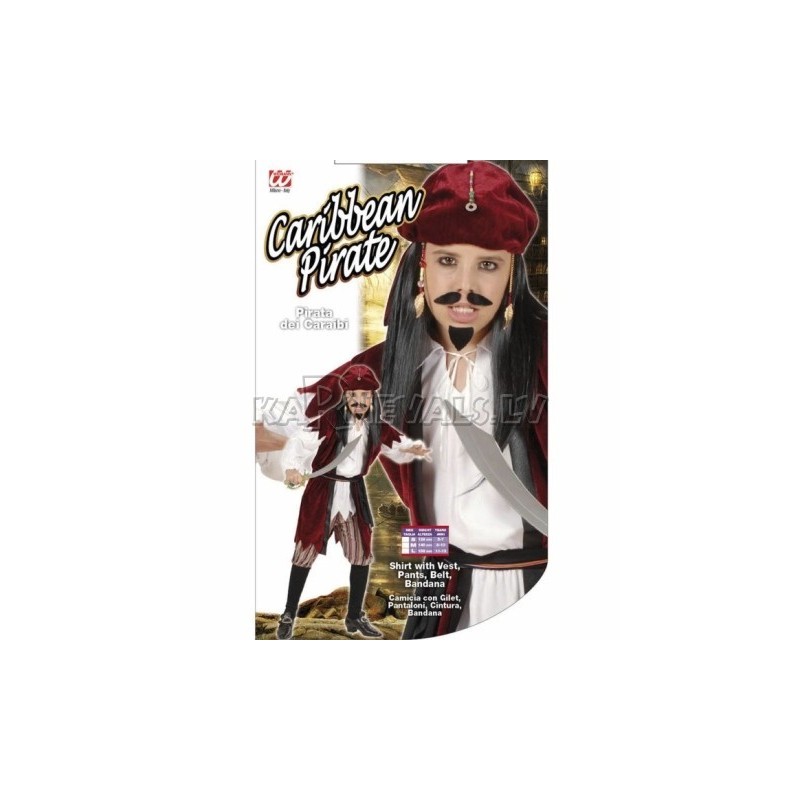 Костюм ПИРАТА КАРИБСКОГО МОРЯ 140см, рубашка с жилетом, брюки, пояс, бандана﻿.