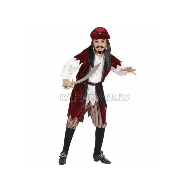 Костюм ПИРАТА КАРИБСКОГО МОРЯ 140см, рубашка с жилетом, брюки, пояс, бандана﻿.