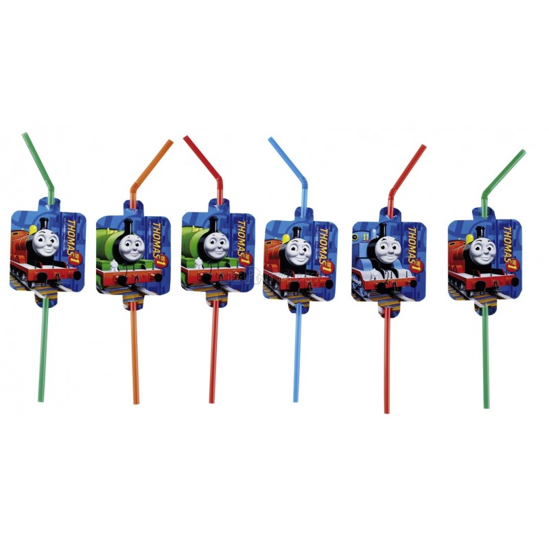 Трубочки для коктейля, Паровозик Томас, 24 см, 8 шт.
