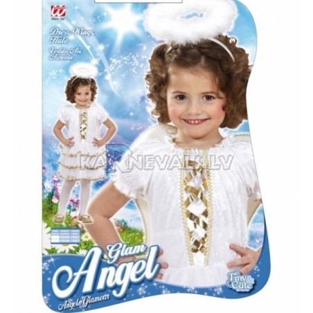 Eņģeļa kostīms karnevālam, ( 110cm, 116cm - 3 - 5 gadi), kleita, spārni, oreols
