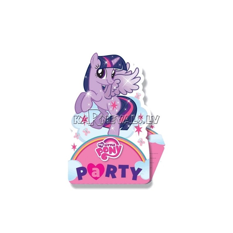 Пригласительные My little pony, с конвертом, упаковка 8 комплектов.