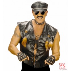  "Кожаная" жилетка в стиле"Вестерн" для рокеров и байкеров 