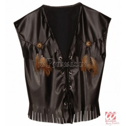  "Кожаная" жилетка в стиле"Вестерн" для рокеров и байкеров 
