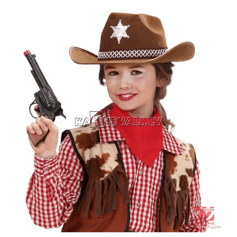 Kovboja pistole, 1 gab., pelēkā vai melnā krāsā