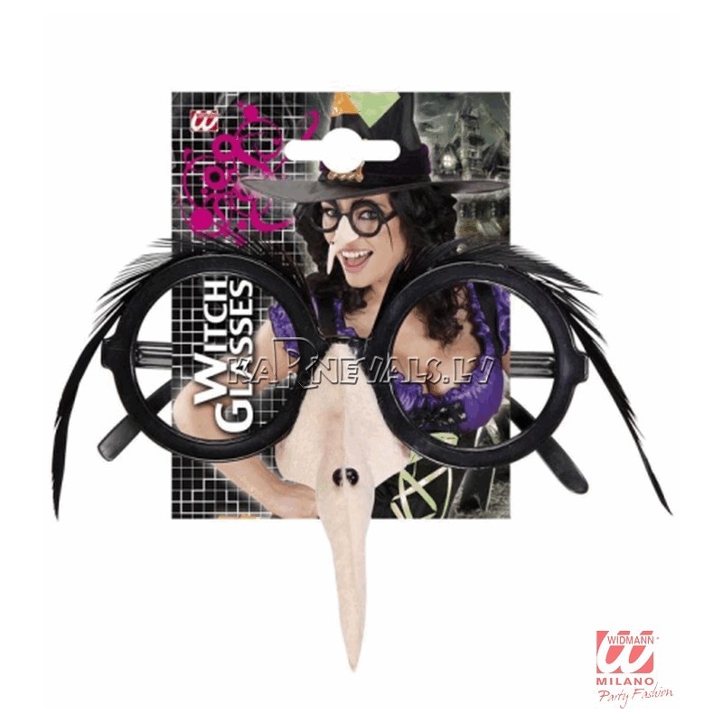 Очки с носом ведьмы и черными бровями