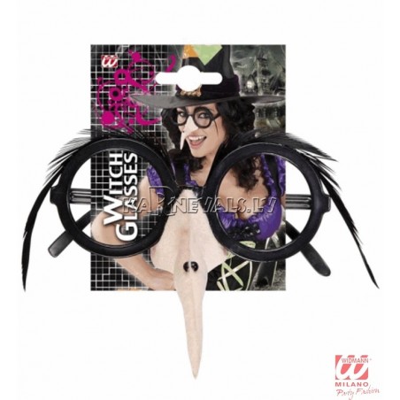 Очки с носом ведьмы и черными бровями