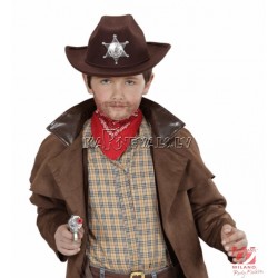 Шляпа ковбоя, коричневая, звезда