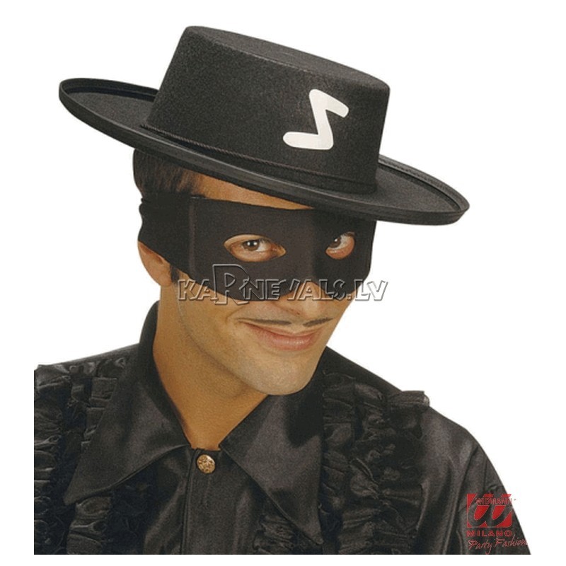 Karnevāla melna maska Zorro