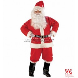 Костюм деда Мороза. В комплекте: шапка, парик, борода, усы, брови, куртка, брюки, пояс, сапоги