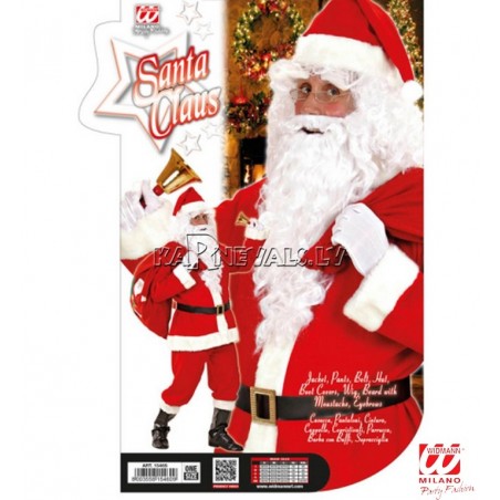 Костюм деда Мороза. В комплекте: шапка, парик, борода, усы, брови, куртка, брюки, пояс, сапоги