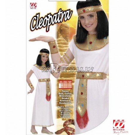 Karnevāla kostīms KLEOPATRA, (140cm), kleita ar apkakle, roku manšetes un josta
