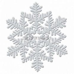  Sniegparslina - piekarama dekoracija, diam.16cm, ar sudrabu spidumu 