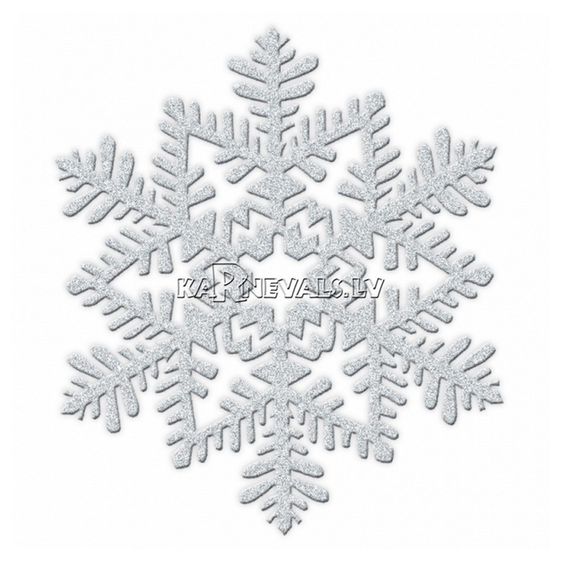  Sniegparslina - piekarama dekoracija, diam.16cm, ar sudrabu spidumu 