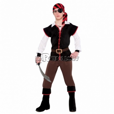  Pirata, juras dumpinieka kostims 12-14 gadu vecuma berniem, izmers 162cm. Komplekta krekls, veste, galvas lakats, josta, bikses