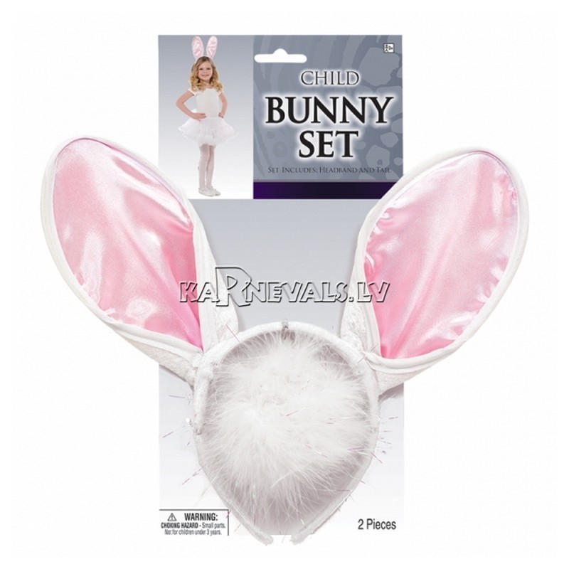 Ушки зайца, в комплекте ушки зайца на ободке и хвостик