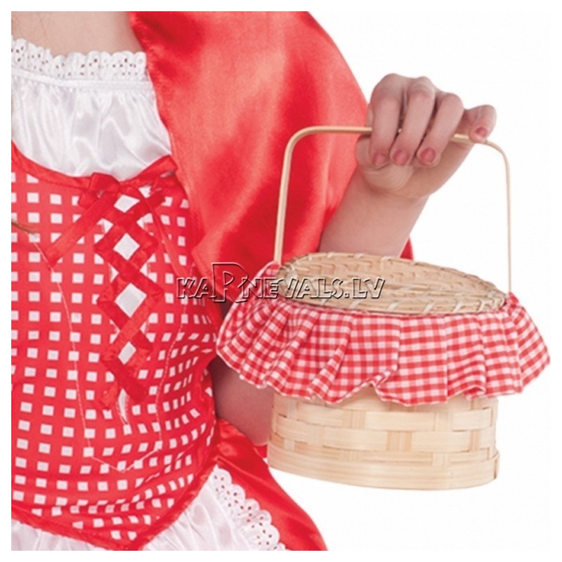 Костюм Красной Шапочки, детский, 4-6 лет - платье с передничком, мини накидка с капюшоном