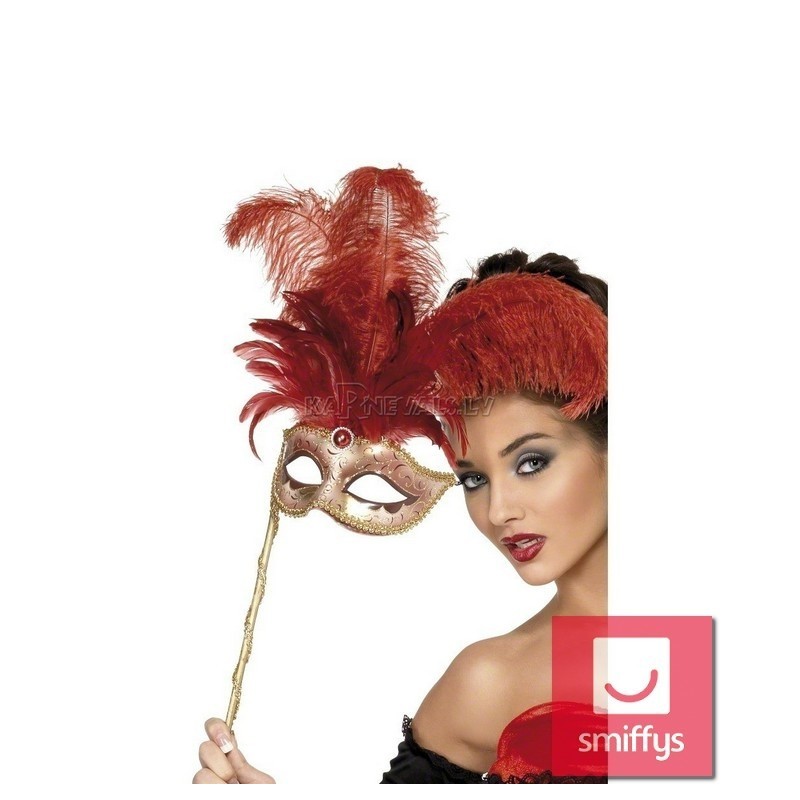 Baroka maska, sarkana ar spalvām