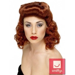 40.gadu stilā parūka, viļņainie mati, krāsa - rudā