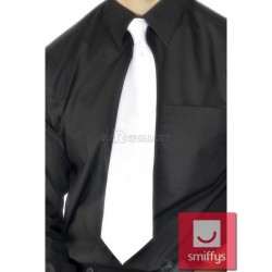 Галстук гангстера, белый, длинный, полиэстер