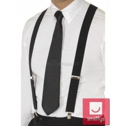 Черные эластичные подтяжки гангстера 