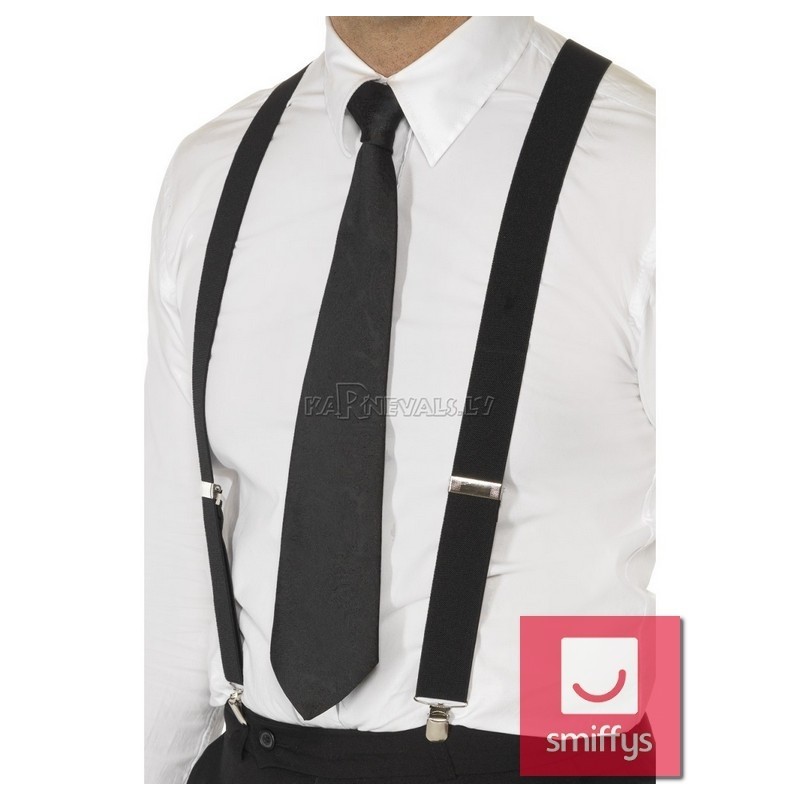 Черные эластичные подтяжки гангстера 