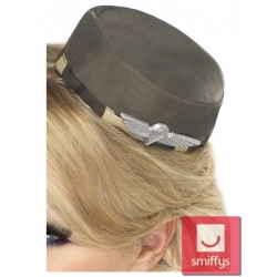 Armijas stila mini cepurīte ar sprādzītēm