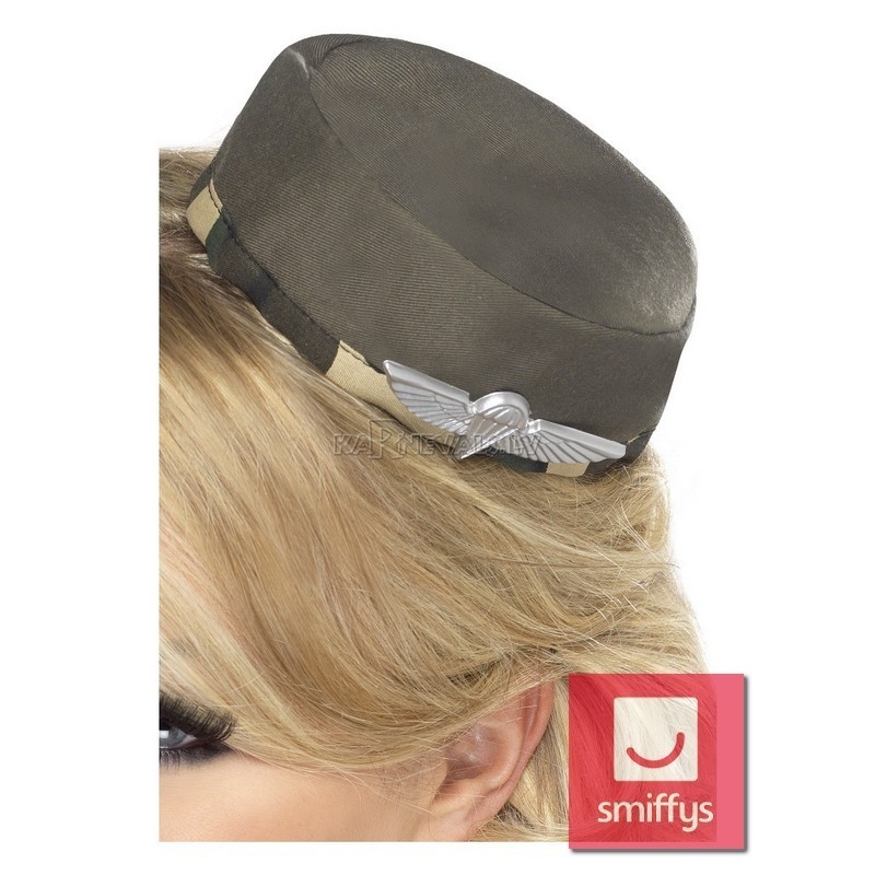 Armijas stila mini cepurīte ar sprādzītēm