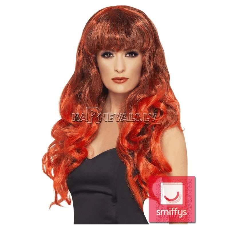 Парик "Siren", красный с чёрным