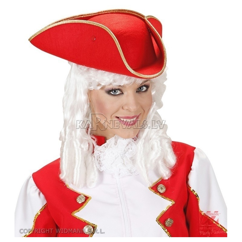 Красная  треуголка из фетра 