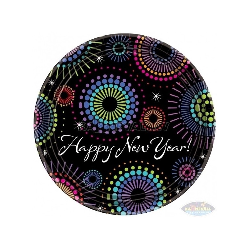 Тарелки с рисунком. Тема  -Новый год , 17.7 см, 8 шт. Тема  - новогодний коктейль