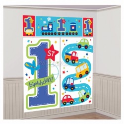 Первый  день рождения мальчика - комплект настенных декораций 