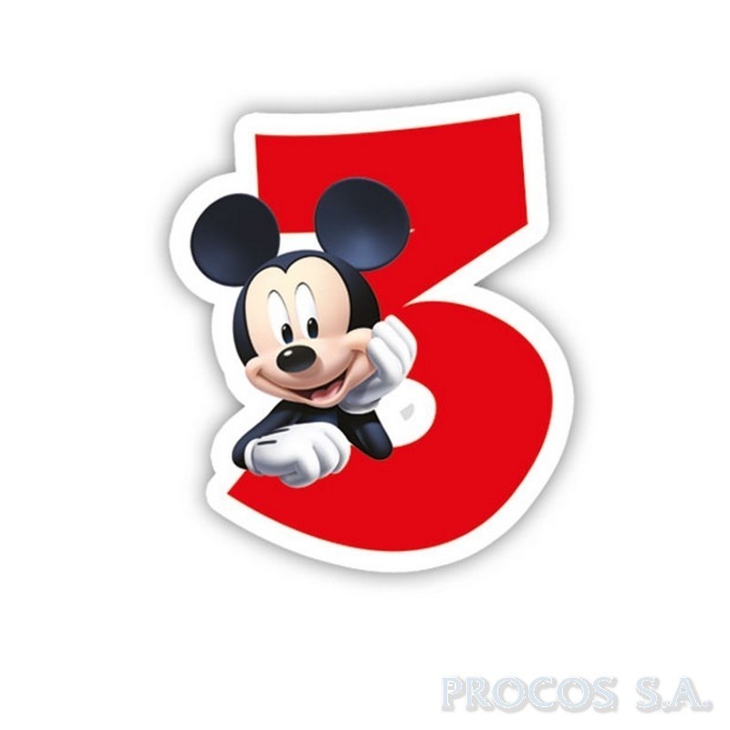 Свечка для торта 3-й день рождения Mикки Маус