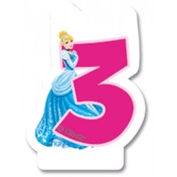 Свечка для торта 3-й день  рождения  Принцесса