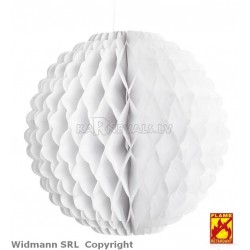Белый, огнестойкий, шар из гофрированной бумаги, 32 см