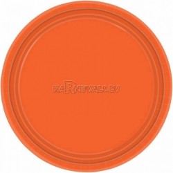 Oranžs papīra šķīvji  23 cm, 8 gab