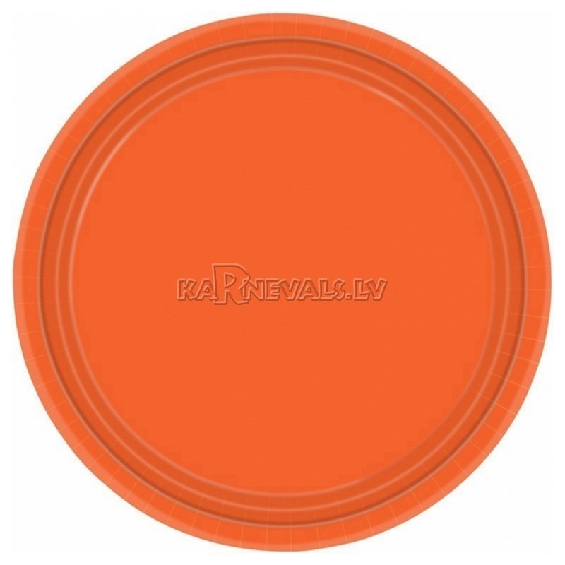 Oranžs papīra šķīvji  23 cm, 8 gab