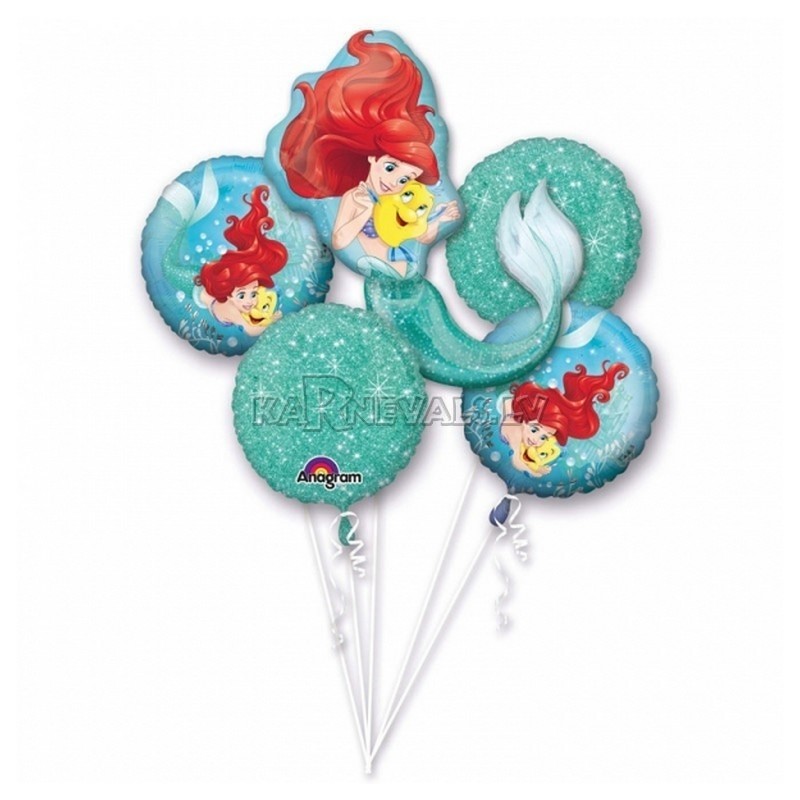 Мультфильм РУСАЛОЧКА ﻿Букет-композиция  из 5-х воздушных шаров с гелием