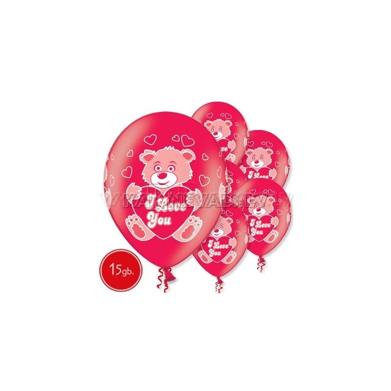 Металлик, 11"/28см, латексные шары с рисунком, 1420091, 15 шт.