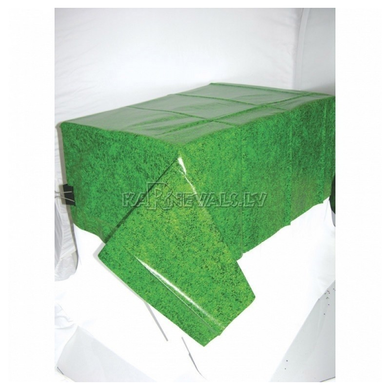 Скатерть бумажная без рисунка,  зеленый цвет,  137 см х 274 см