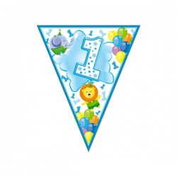 Баннер из  треугольных  флажков  3,6 м голубой цвет