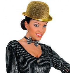 Котелок золотого цвета, люрекс, фетр 